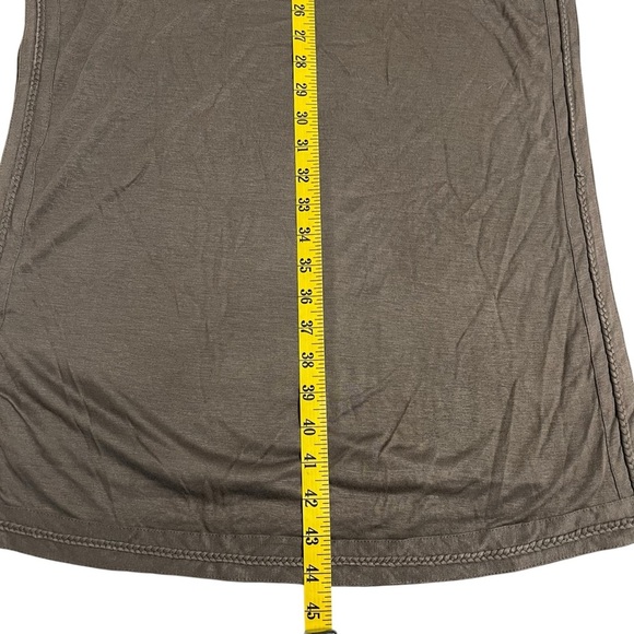 Letarte Jersey Braid Long Tunic Dress Lace Up Side Slits Taupe Size Large NWT - Picture 6 of 12